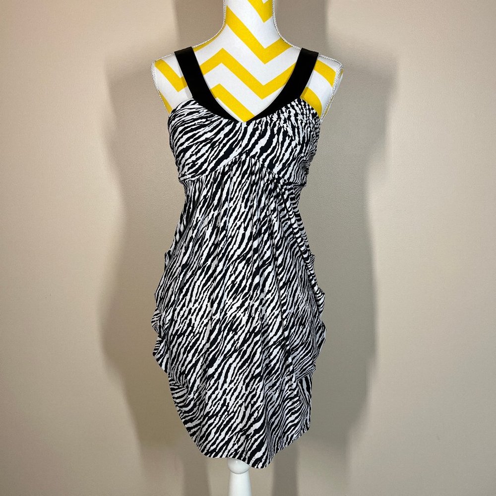 Alyn Paige Zebra Print Above Knee Dress size M
